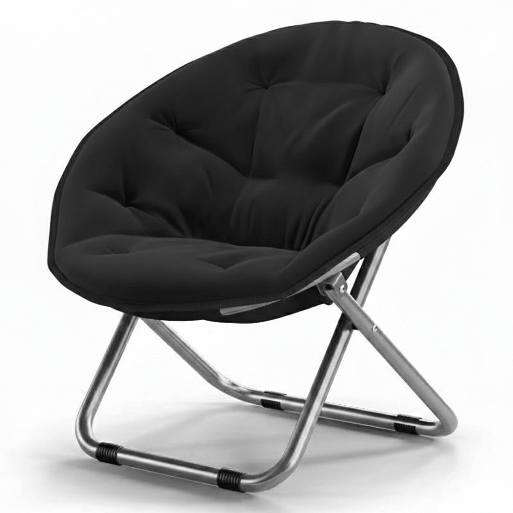 Silla de Luna Plegable y Sobredimensionada con Cojín Acolchado – Cómoda Sillón Redondo para Dormitorio, Residencia Universitaria, Salón o Balcón