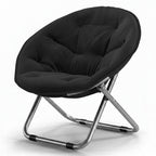Silla de Luna Plegable y Sobredimensionada con Cojín Acolchado – Cómoda Sillón Redondo para Dormitorio, Residencia Universitaria, Salón o Balcón