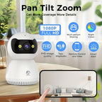 Cámara inteligente PTZ de interior JOOAN, visión nocturna a todo color + seguimiento automático + WiFi de doble banda 5G, alarma de sonido y luz + detección de movimiento + advertencia de voz, almacenamiento en la nube + reproducción de tarjeta, adecuada