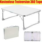 Mesa Plegable de Camping, Mesa de Picnic Ligera de Aluminio, Mesa Portátil para Laptop, Escritorio de Regazo, Ideal para Picnic/Camping o Desayunar, Leer, Ver Películas en la Cama/Sofá