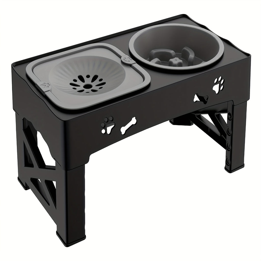 Comedero para mascotas | 1 Set Comedero Elevado para Mascotas, Soporte Ajustable de Doble Tazón para Perros y Gatos, Estación de Alimentación