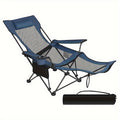 1pieza Silla de exterior para muebles de jardín para camping senderismo suministros de ocio al aire libre multifuncional modular 4-en-1 silla plegable de camping pesca asiento de banco de doble propósito (reposapiés extraíble/Ajuste de respaldo de cuatro