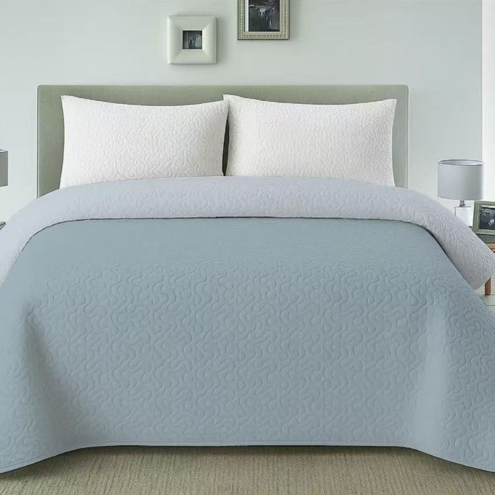 Colcha Bouti Verano Multiuso Reversible con Diseño de Cuadros Acolchados, Cubrecama Ligero de Verano y Entretiempo para Camas de 90 a 150, 100% Poliéster Suave (Solo Colcha, No incluye Fundas de Almohada)