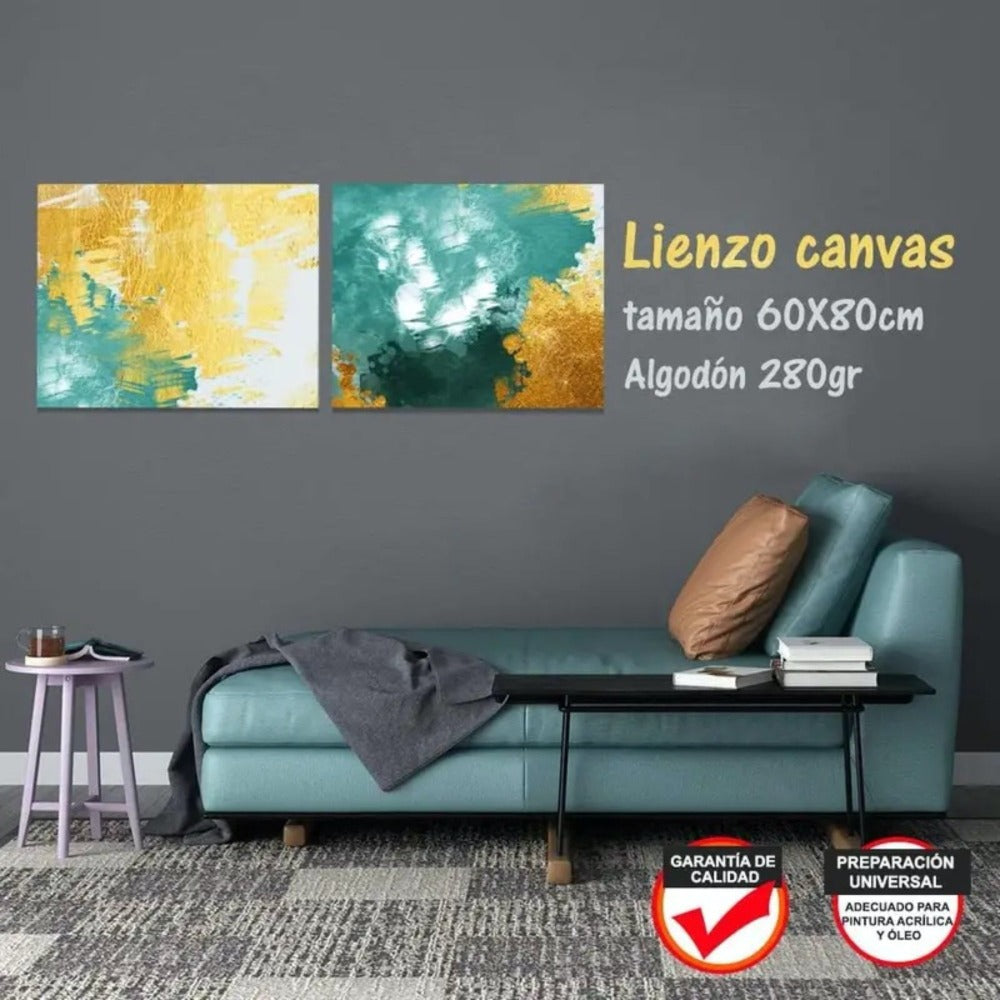 Lienzo de Algodón de Alta Calidad, Lienzo para Arte - Ideal para Pintura Acrílica/Óleo/Gouache | Excelente Absorción, Varios Tamaños Disponibles | Suministros de Arte