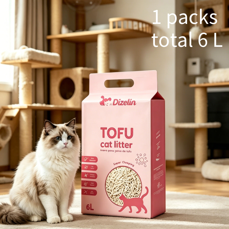 Arena para gatos de tofu, buena aglomeración, rápida absorción de agua, muy poco polvo, absorción de olores, desechable, sabor original, sabor a limón, sabor a lavanda, sabor a té verde, sabor a talco.
