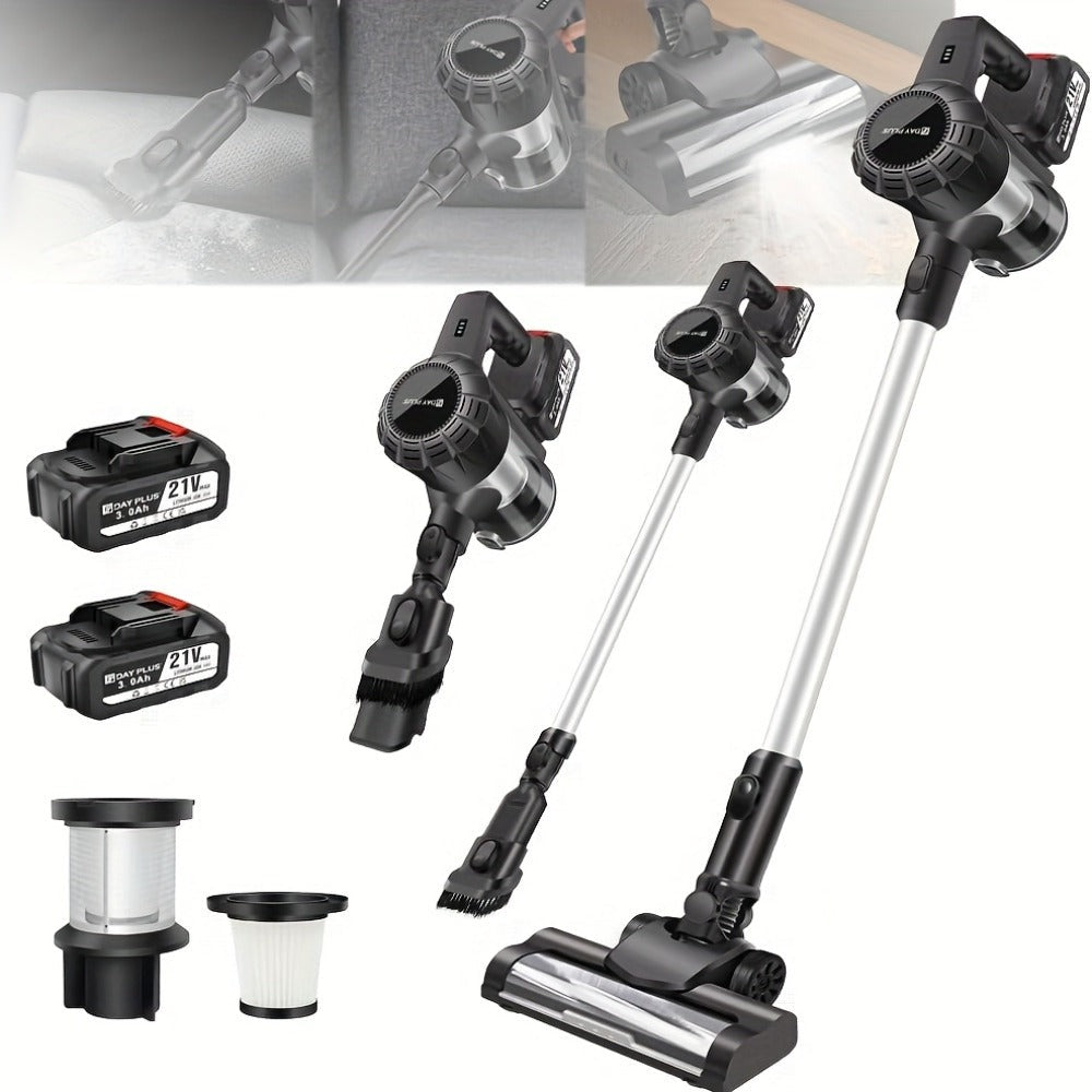 Aspiradora de Mano Inalámbrica 45KPa con Base Autónoma, Limpieza Multisuperficie 6 en 1, Autonomía de 20/60 Min, Ligera 2.72KG,  180° y LED//Aspirador de Pelo, Batería Extraíble - Para Hogar, Pelo de Mascotas, Suelos Duros