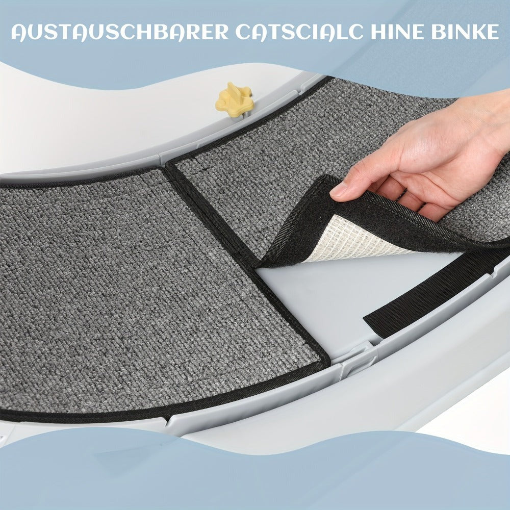 Rueda de ejercicio para gatos, trotamundos de 79 cm para gatos de interior, rueda de correr con pista alfombrada, fácil de instalar y para la salud y el fitness, adecuada para la mayoría de los gatos, rueda de plástico