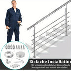 Kit de barandilla de escaleras en acero inoxidable para exteriores e interiores sin barras transversales