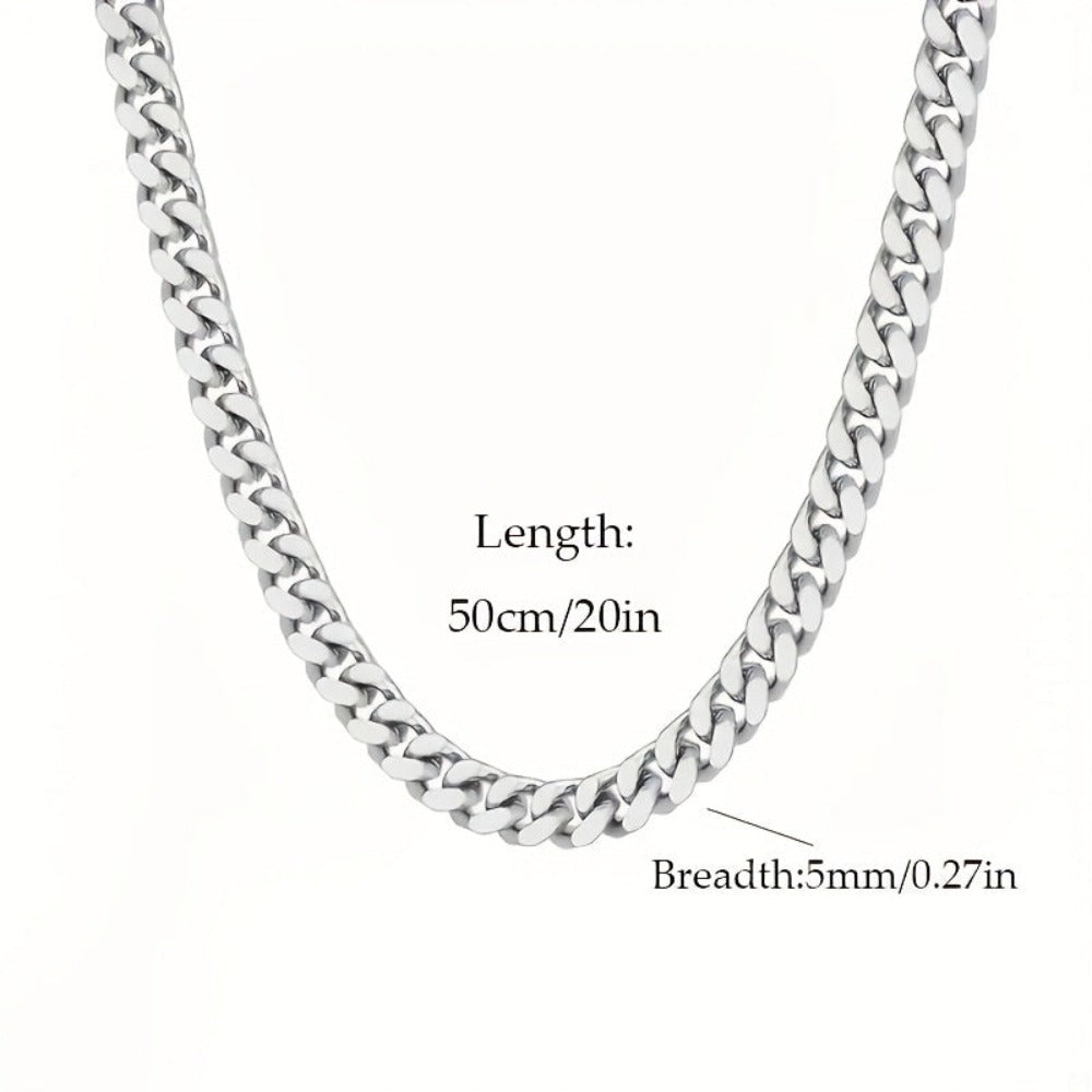 Collar de plata 925 para hombre, cadena cubana de 5 mm, accesorios de joyería estilo hip hop para fiestas, regalos para hombres, San Valentín, aniversario, cumpleaños, regalo para el Día del Padre, empaque en caja