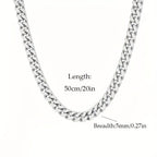 Collar de plata 925 para hombre, cadena cubana de 5 mm, accesorios de joyería estilo hip hop para fiestas, regalos para hombres, San Valentín, aniversario, cumpleaños, regalo para el Día del Padre, empaque en caja
