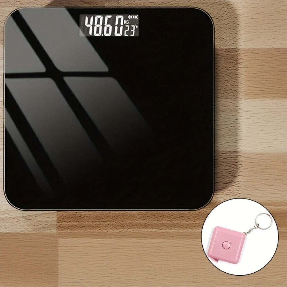 Báscula Inteligente para Peso Corporal, Báscula de Baño de Alta Precisión - Capacidad de 181.44 KG, Tecnología Step-On, Pantalla LCD - Alternación Entre Tres Unidades (St/Lb/Kg) - Plataforma Grande de 25.4cm (Sin Batería)