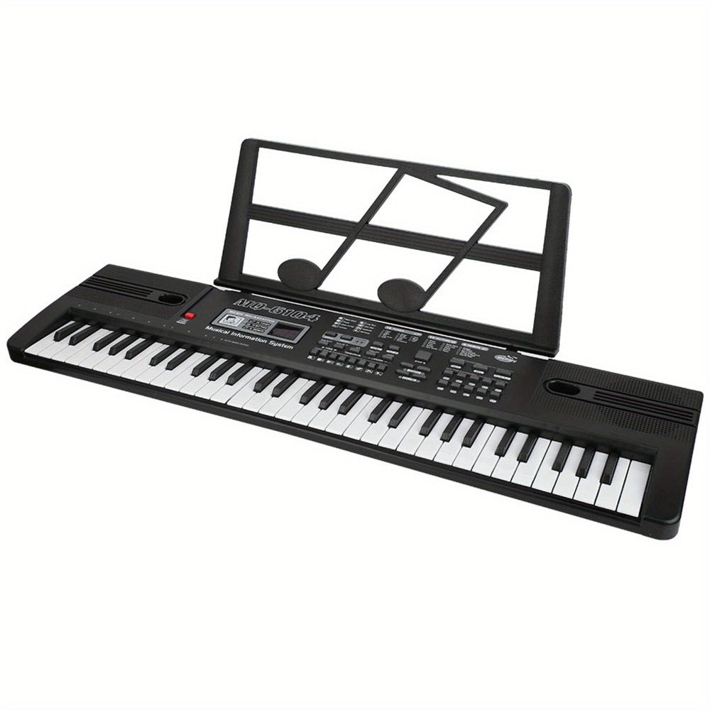 Teclado de Piano Digital de 61 Teclas con Micrófono, Teclado de Piano Musical Portátil, Teclado Electrónico Multifuncional, Instrumento Musical de Teclado para Piano, Regalos de Cumpleaños para Principiantes (Con Pantalla LCD)