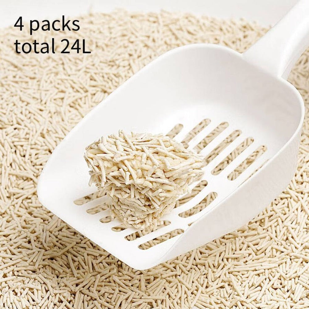 Arena para gatos de tofu, buena aglomeración, rápida absorción de agua, muy poco polvo, absorbe olores, sabor original, sabor a limón, sabor a lavanda, sabor a té verde, sabor a talco, 4 paquetes, un total de 24L.