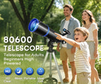Telescopio refractor de 80 mm para observación de estrellas y luna | diseño funcional