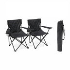 Pack de 2 Sillas de Camping Plegable, Silla Portátil Resistente para Exterior, Jardin, Playa, Terraza, Con Reposabrazos, Fácil Transporte 80x45x80cm