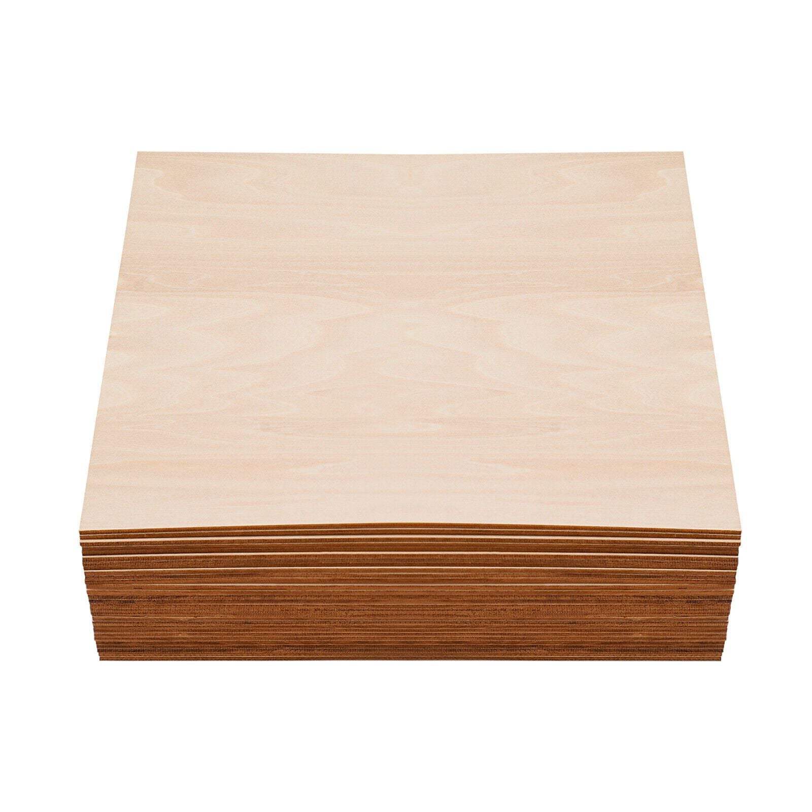 Paquete de 30 hojas de madera de abedul sin terminar de 12 x 12 x 1/8 pulgadas - 3 mm de grosor, ideal para manualidades.