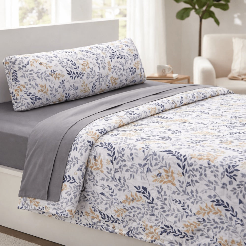 Juego de Sábanas 3 Piezas Estampadas Microfibra – Sábana Bajera Ajustable + Sábana Encimera + Funda Almohada, Suave y Antiárrugas, Cama 90 105 135 150 180, Poliéster microfibra