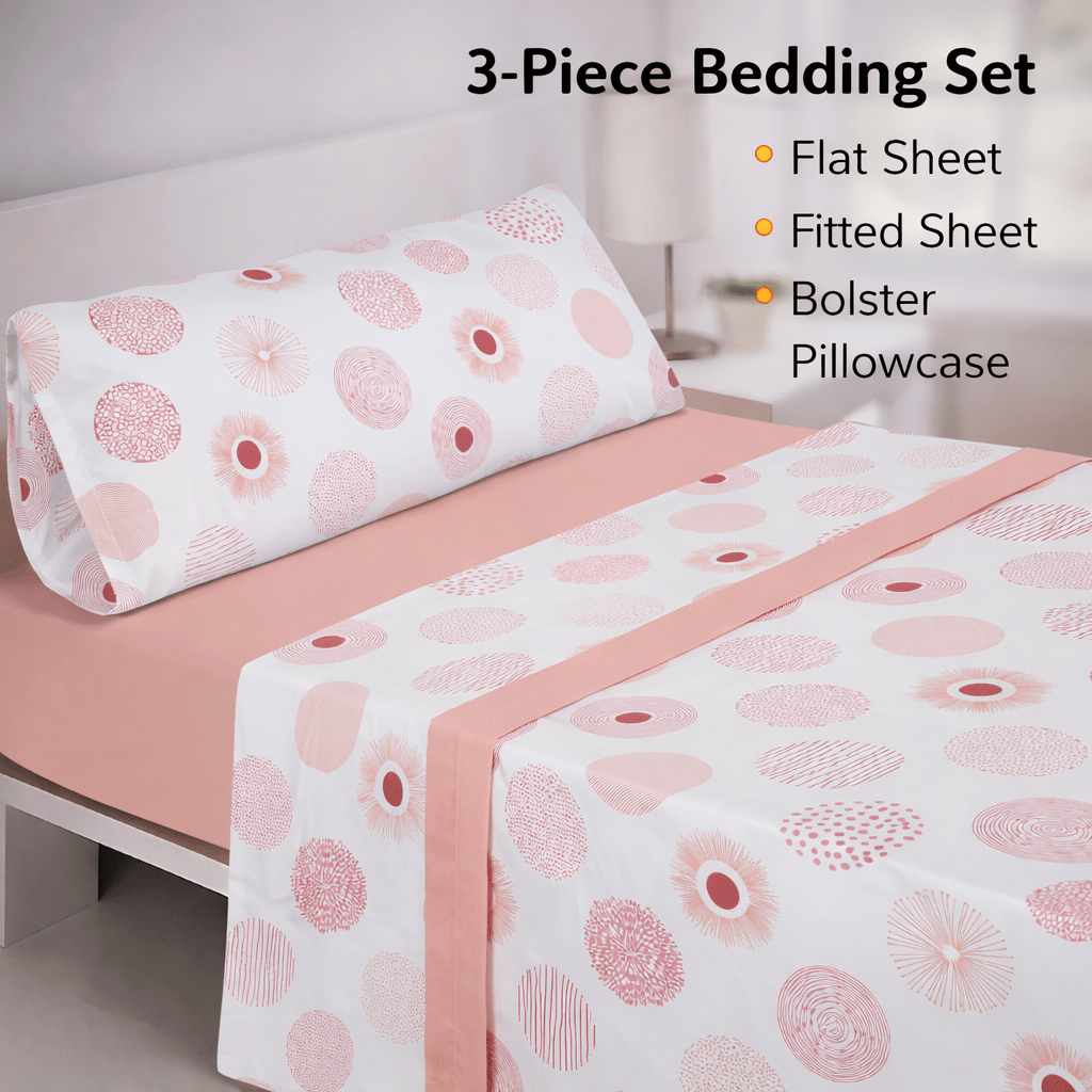 Juego de Sábanas 3 Piezas Estampadas Microfibra – Sábana Bajera Ajustable + Sábana Encimera + Funda Almohada, Suave y Antiárrugas, Cama 90 105 135 150 180, Poliéster microfibra