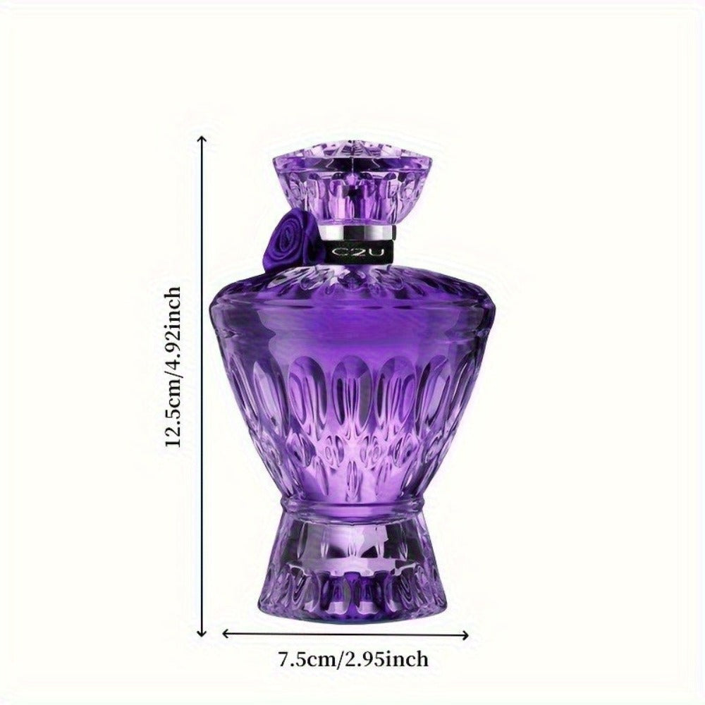 Indúlgate en el lujoso aroma del perfume Amethyst Lady, inspirado en joyas, presentado en una botella de vidrio púrpura - Con un aroma de esmeralda creada, 75ml/2.55oz, aroma floral fresco de larga duración, el regalo perfecto para las fiestas