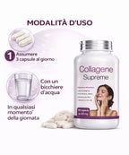 Suplemento de colágeno y ácido hialurónico con coenzima Q10 y biotina - 180 cápsulas - Producto natural - Hecho en Italia - Envío rápido desde almacén local
