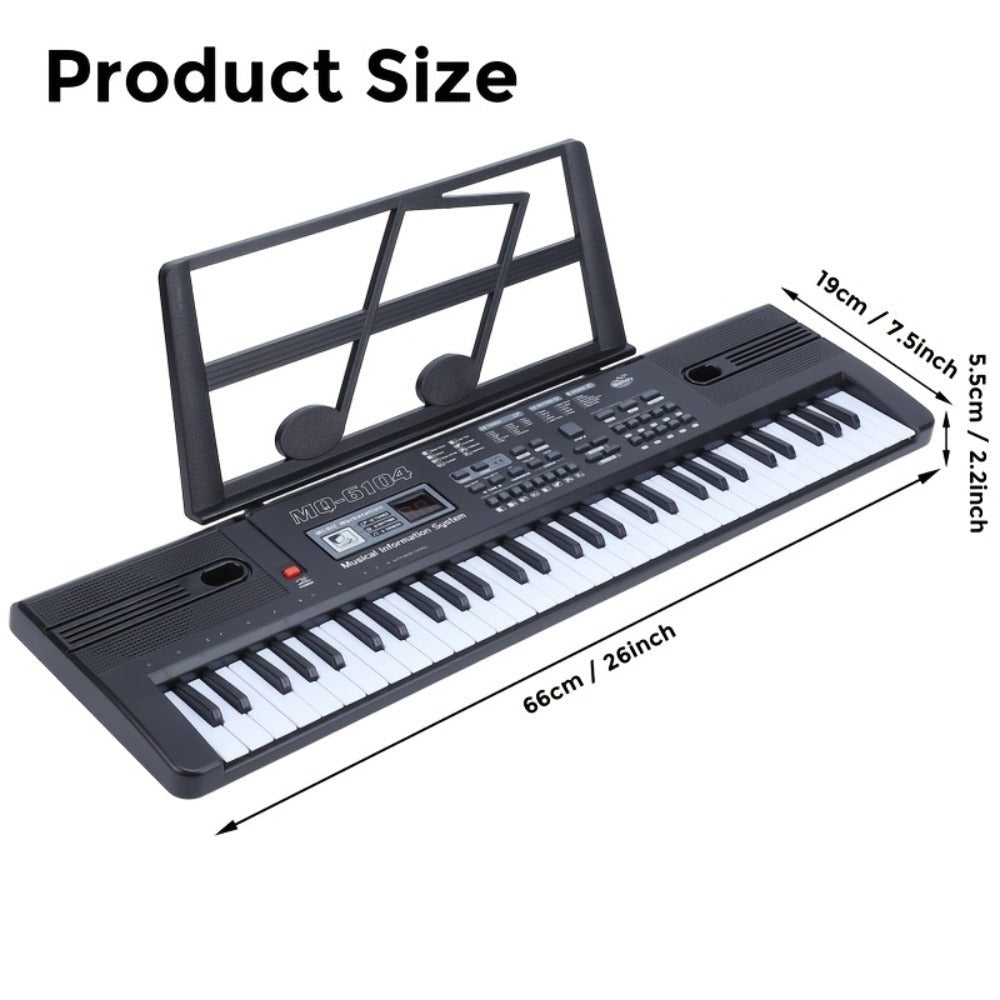 Piano electrónico de 61 teclas, piano ideal para principiantes, piano electrónico portátil, con 16 tonos, 8 efectos de sonido de percusión, 10 ritmos, 6 demostraciones, altavoces incorporados, sonido de alta calidad, es la mejor opción para entusiastas de