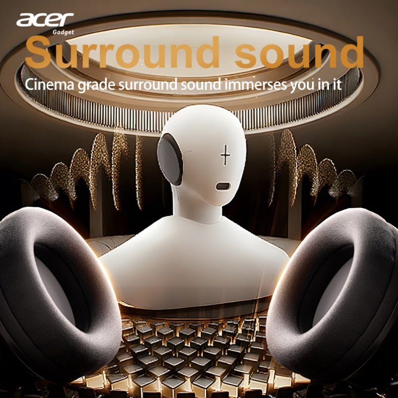 Auriculares Bluetooth | Auriculares Inalámbricos Over-Ear Genuinos de Acer con Bajos Potentes, Sonido Estéreo Hi-Fi, Reducción de Ruido en