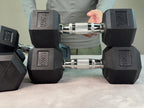 Mancuernas de hierro macizo, juego de mancuernas hexagonales de hierro fundido, con pesos de 2,5 kg, 5 kg, 7,5 kg, 10 kg, 12,5 kg, 15 kg, 20 kg y 25 kg, adecuados para entrenamientos en casa y en el gimnasio, ideales para el entrenamiento de brazos, yoga