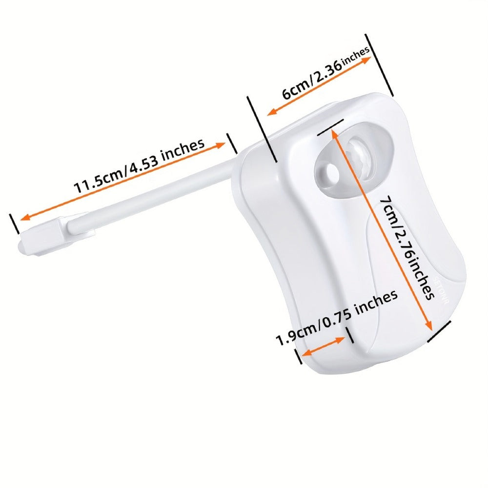 Juego de 2 luces modernas para inodoro con sensor infrarrojo, detección de movimiento y luz nocturna, aptas para baño, de pared/apagado, 16 opciones de color, funcionamiento sin enchufe para taza de inodoro, de plástico