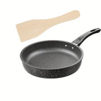 Sartén Multifuncional Antiadherente de Hierro Fundido de 24/26Cm, Compatible con Lavavajillas, Inducción Suave, Ideal para Freír Huevos, Bistec, Panqueques - Sin Tapa, Perfecta para Estufas de Gas y Eléctricas