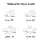 Sábana bajera ajustable para camas de 90/135 /150 x 200cm – Suave, cómoda y transpirable. 50% Microfibra de Poliéster y 50% Algodón ultrasuave. Ideal para colchones de entre 15 y 25 cm de altura