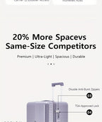 Maleta de mano de 20 pulgadas con forma de cubo, equipaje rígido ligero de gran capacidad con ruedas giratorias y cremalleras de doble protección, trolley de viaje multiusos para negocios y vacaciones