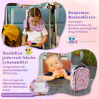 Juego de Equipaje para Niños de 5 Piezas + Mochila, Trolley con Lonchera, Etiqueta de Equipaje y Almohadilla de Cuello, Maleta con Ruedas para Niños y Niñas (Rosa)