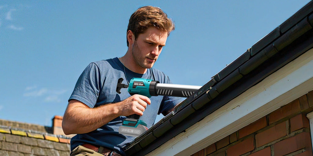 Pistola de cartuchos eléctrica compatible con batería Makita de 18V, para decoración del hogar con 4 velocidades ajustables, jeringa de silicona profesional para batería para cartuchos de 300ml (sin batería)