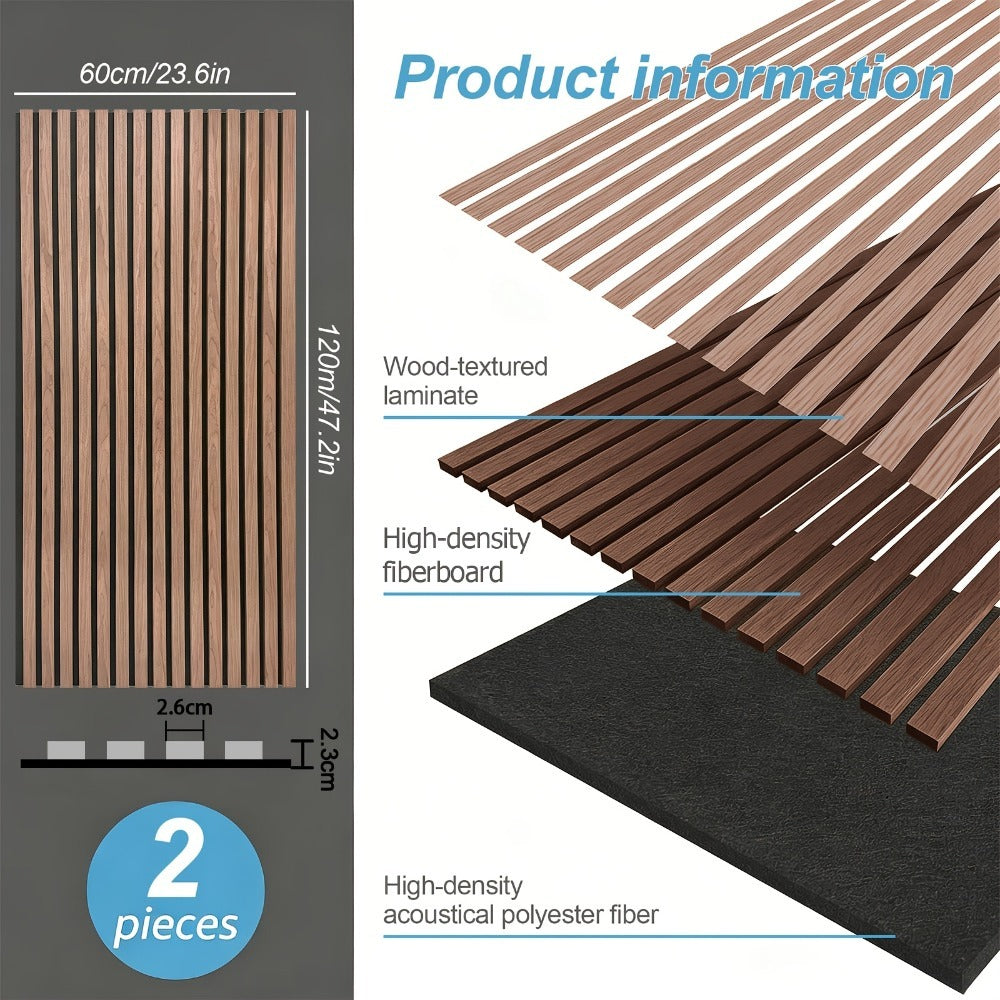 Paneles acústicos de fieltro y madera de 2/4 piezas de 120×60 cm, eficaces para el aislamiento acústico y la reducción de ruido para crear un espacio tranquilo y cómodo. Calidad prémium, fácil instalación, ideales para salas de estar, salas de reuniones y