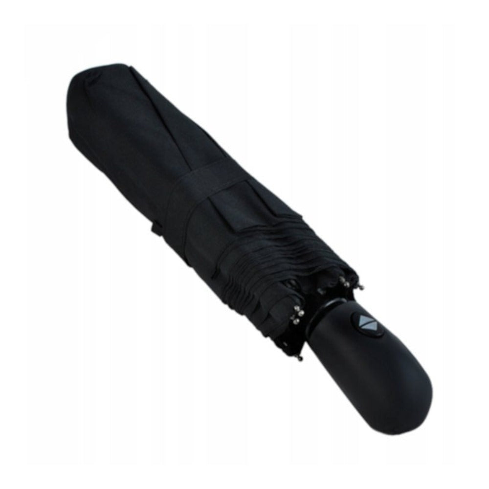 Paraguas XXL Plegable Automático Resistente al Viento Negro. Paraguas Abre y Cierra con un Botón. Estructura Sólida de Acero de 8 Varillas con Fibra de Carbono. Diámetro 96 Cm XXL. Material de Secado Rápido con Recubrimiento UV. Longitud Compacta 26 Cm -
