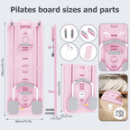 Tabla de Pilates Yoga Plegable | Set de Gimnasio Multifuncional para el Hogar con Temporizador, 2 Manijas de Resistencia, 2 Cuerdas de Tensión, Barra de Flexiones y Plataforma de Equilibrio | Entrenamiento de Core y Fuerza para Mujeres y Principiantes, En