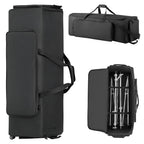 Bolsa para herrajes de batería VEVOR con ruedas, 1680D, bolsa de transporte para equipo de batería, estuche de transporte con asa resistente, cremallera duradera, ruedas de PVC suaves, múltiples bolsillos, para herrajes y accesorios de soporte, negro