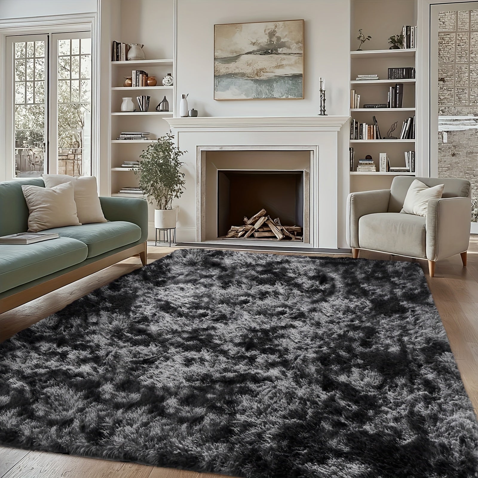 Alfombra para Sala, Alfombra Peluda para Dormitorio, Decoración del Hogar Alfombra Grande, Alfombra Súper Esponjosa y Aterciopelada para Dormitorio, Alfombra Aterciopelada para Decorar Sala de Juegos, Estudio, Alfombra Interior Súper Suave y Cálida, Regal