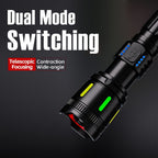 1 linterna recargable potente de alto lumen, 4 modos de iluminación, linterna LED zoomable, linterna de emergencia portátil de aleación de aluminio con pantalla electrónica, para emergencias comerciales, pesca, camping, exploración, caza, senderismo