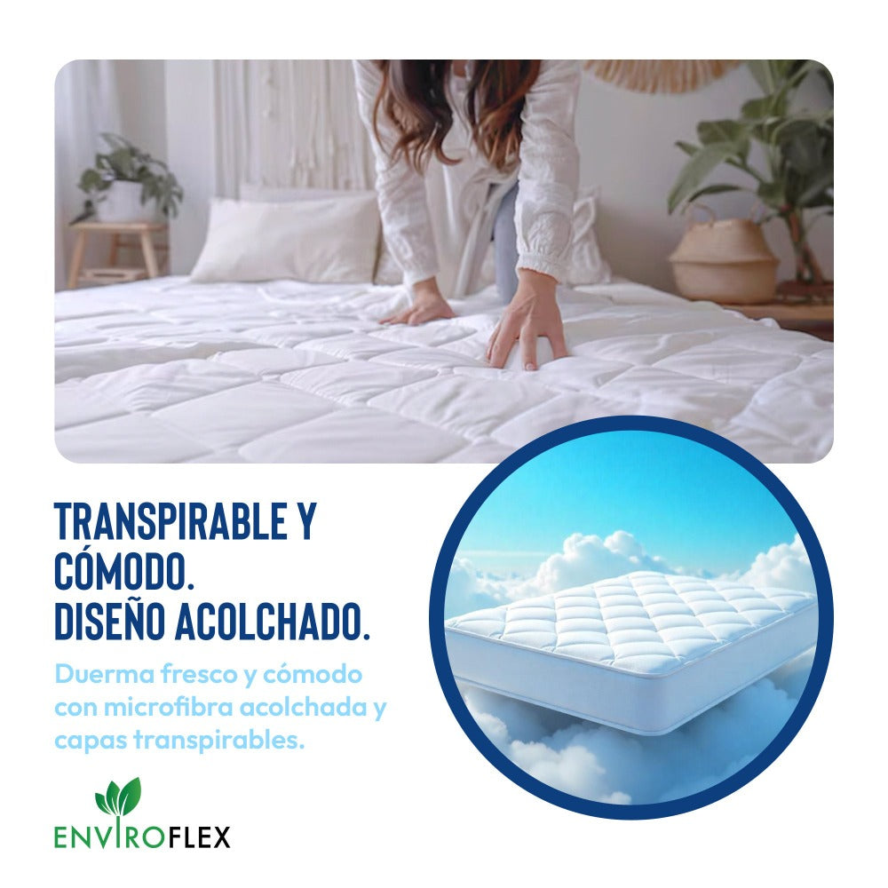 Protector Colchón 150 Impermeable 150 x 200 Transpirable y Ajustable | Protector de Colchón 150 x 200 cm contra Líquidos y Manchas | Cubre Colchón 150 x 200 Impermeable