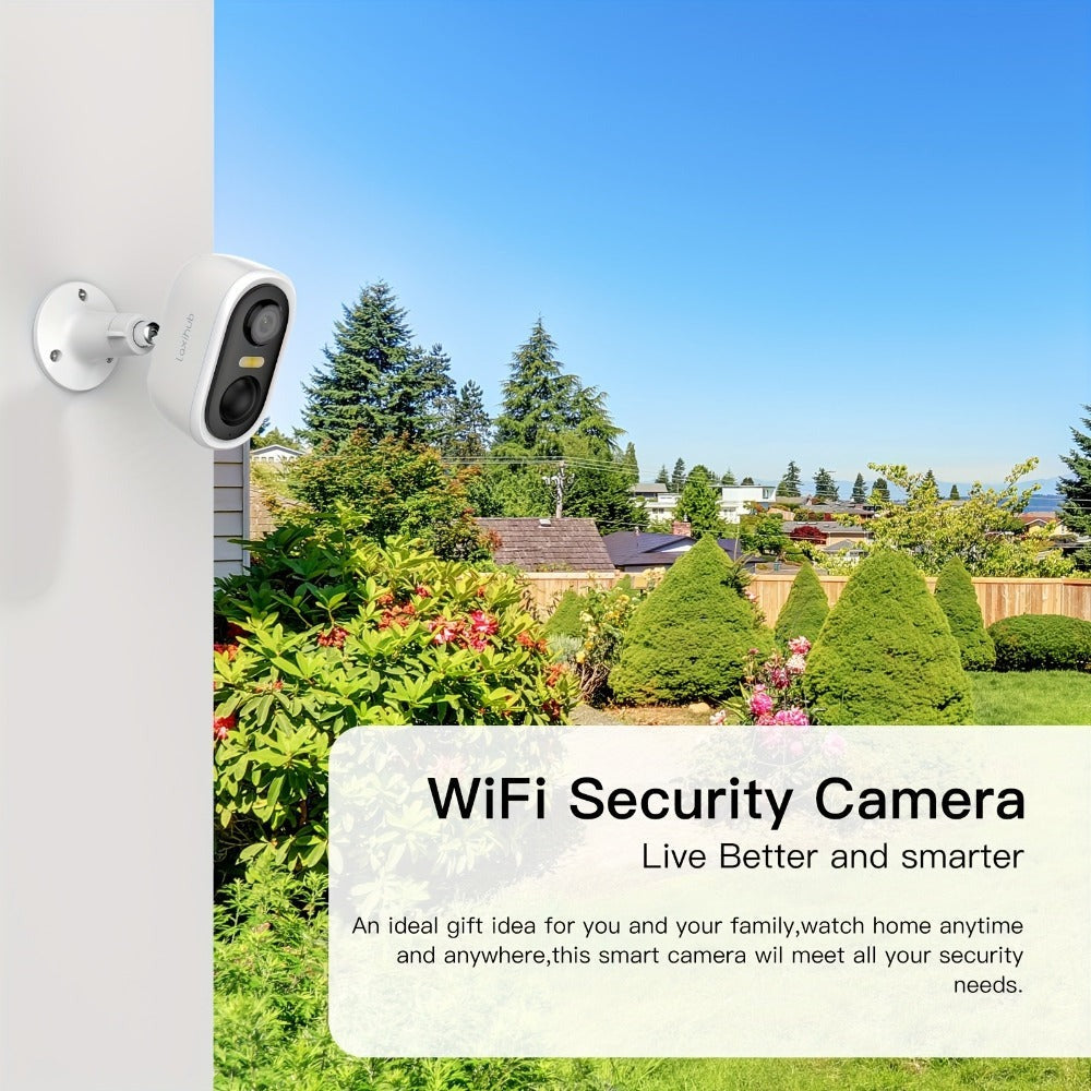 Cámara de seguridad inalámbrica con panel solar para exteriores LaxiHub, visión nocturna FHD de 3MP, foco, batería sin cables de 5200mAh, detección humana PIR, audio bidireccional, almacenamiento en tarjeta SD/nube, cámara de visión nocturna a color, cáma