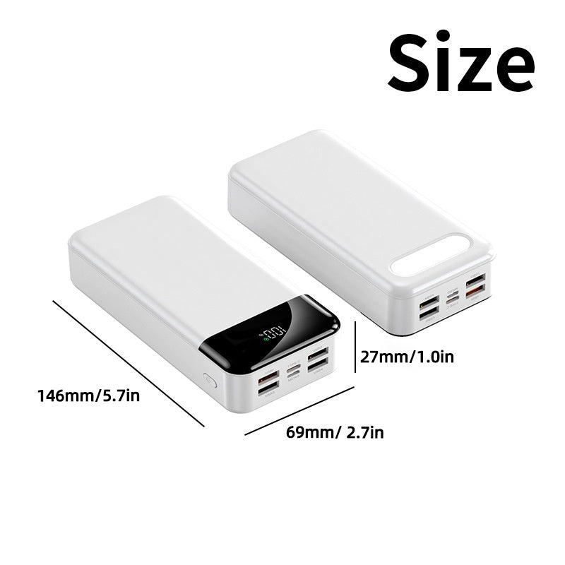 Batería externa | Un Power Bank Portátil de Alta Capacidad con Carga Rápida de 50000Mah, Cuatro Puertos USB, Interfaz Tipo-C y Micro, Adecuado