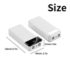 Batería externa | Un Power Bank Portátil de Alta Capacidad con Carga Rápida de 50000Mah, Cuatro Puertos USB, Interfaz Tipo-C y Micro, Adecuado