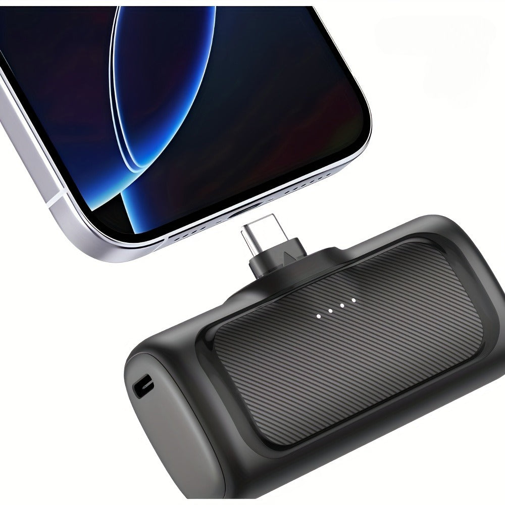Batería Externa Portátil de Carga Rápida de 22.5W, Mini Cargador Portátil de 5000Mah, Batería Externa USB-C, USB Tipo-C, Fuente de Alimentación de Modo Dual, Batería Recargable de Polímero de Litio, Adecuada para Iphone 16/15 Series y Dispositivos Android