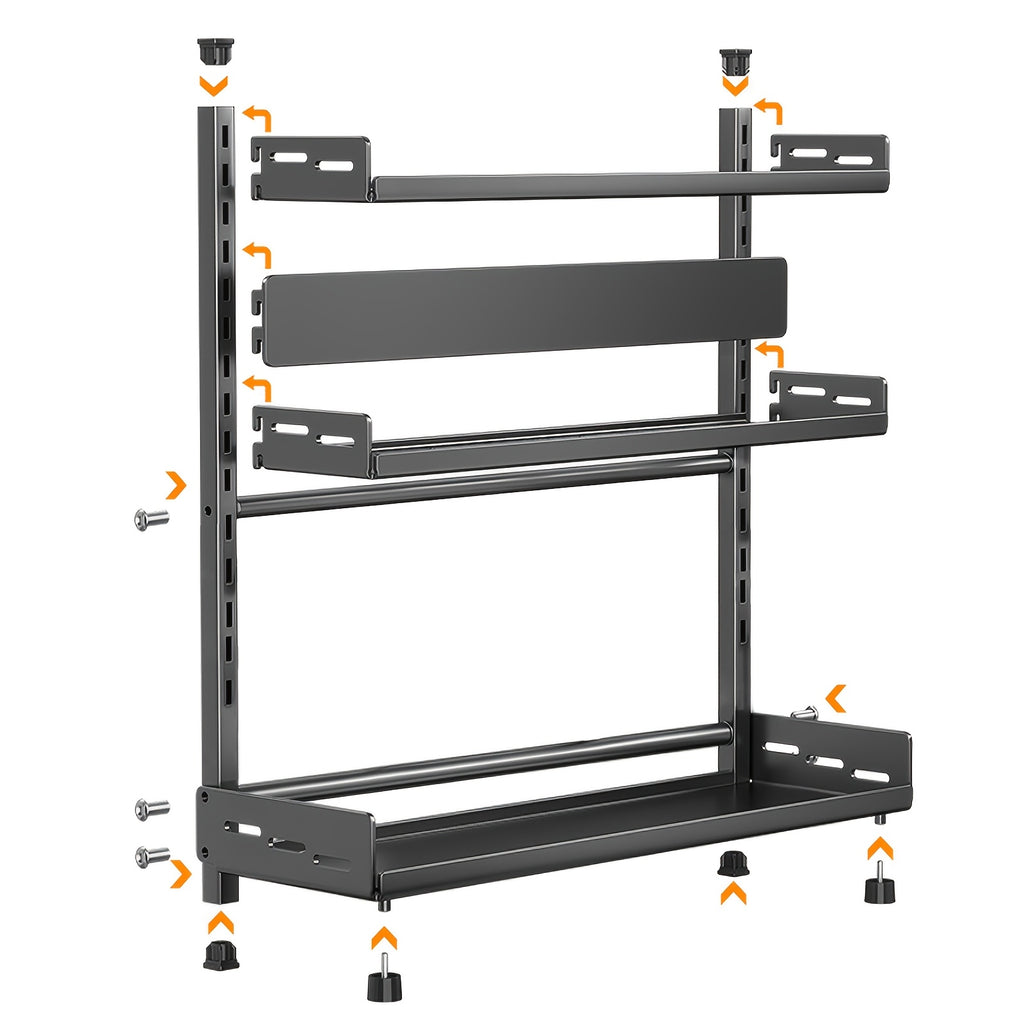 Estante de cocina de tres niveles para especias. Estante de almacenamiento de cocina multifuncional, estante para guardar especias, estante para cuchillos, estante para vajilla, estante para especias, gabinete de cocina, estante de almacenamiento de escri