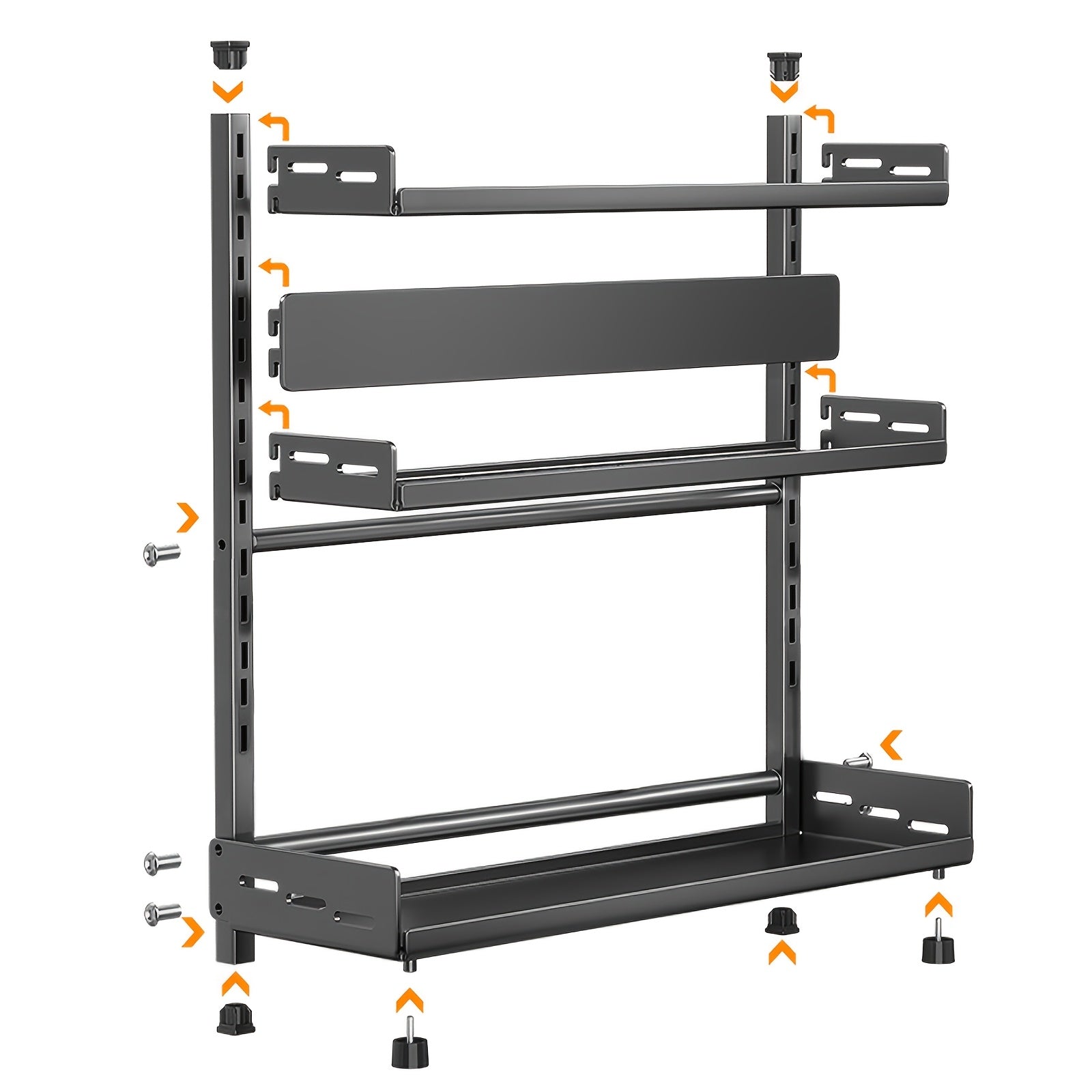 Estante de cocina de tres niveles para especias. Estante de almacenamiento de cocina multifuncional, estante para guardar especias, estante para cuchillos, estante para vajilla, estante para especias, gabinete de cocina, estante de almacenamiento de escri