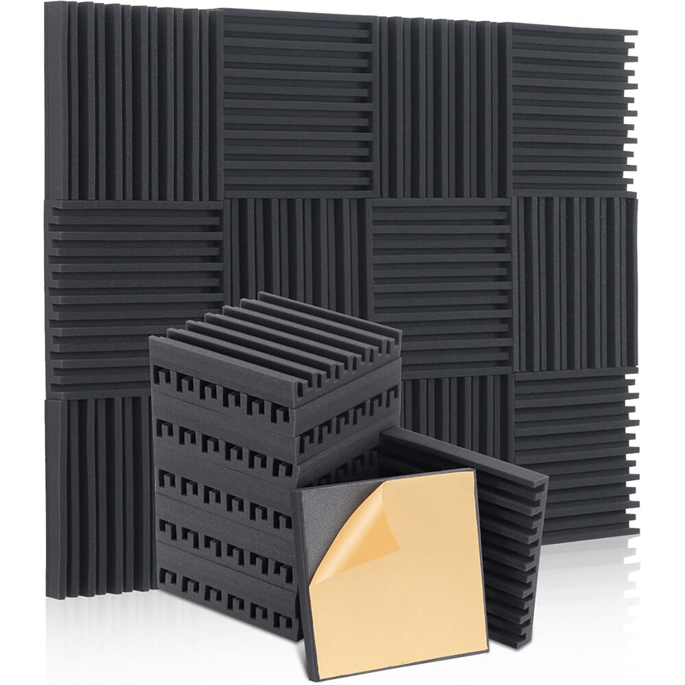 24X tapetes absorbentes de espuma acústica autoadhesiva anidada para insonorización de 30*30 cm