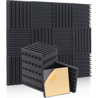 24X tapetes absorbentes de espuma acústica autoadhesiva anidada para insonorización de 30*30 cm