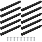 10piezas de manijas de muebles negros, tira, espaciado de agujeros 96Mm 128Mm 160Mm, manijas modernas y estéticas para armarios, cajones y puertas, ideales para cocina, baño, sala de estar - un conjunto completo con tornillos.