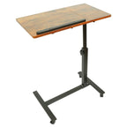 Escritorio Ajustable para Laptop, 60 X 34.5 X 58-90 Cm, Mesa Plegable para Cama, Mesa de Sofá con Ruedas, Soporte Elevable para Laptop Giratorio 360 Grados, Escritorio de Madera para Sofá y Laptop